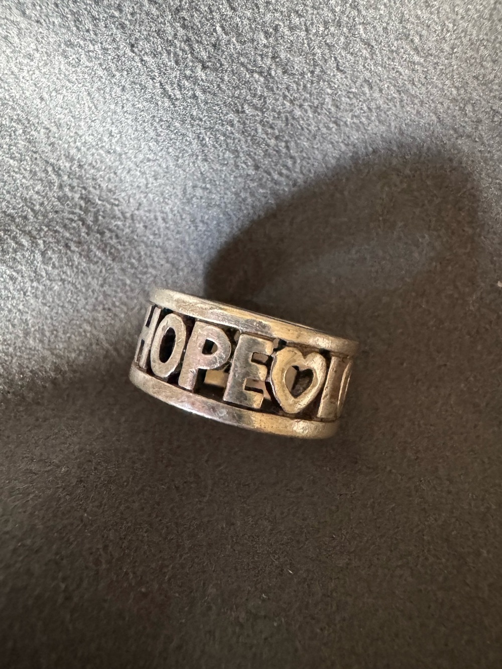 Retired James Avery Sterling Silver 925 Hope Faith Love Band Ring 5.5/6